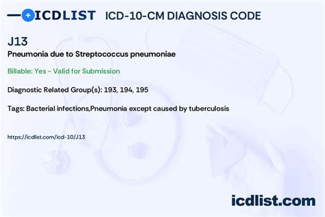 streptococcus pneumoniae icd 10